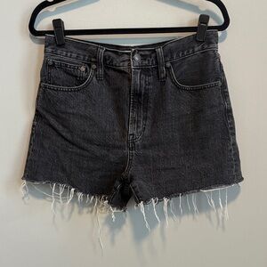 Madewell Black Frayed Jean Shorts